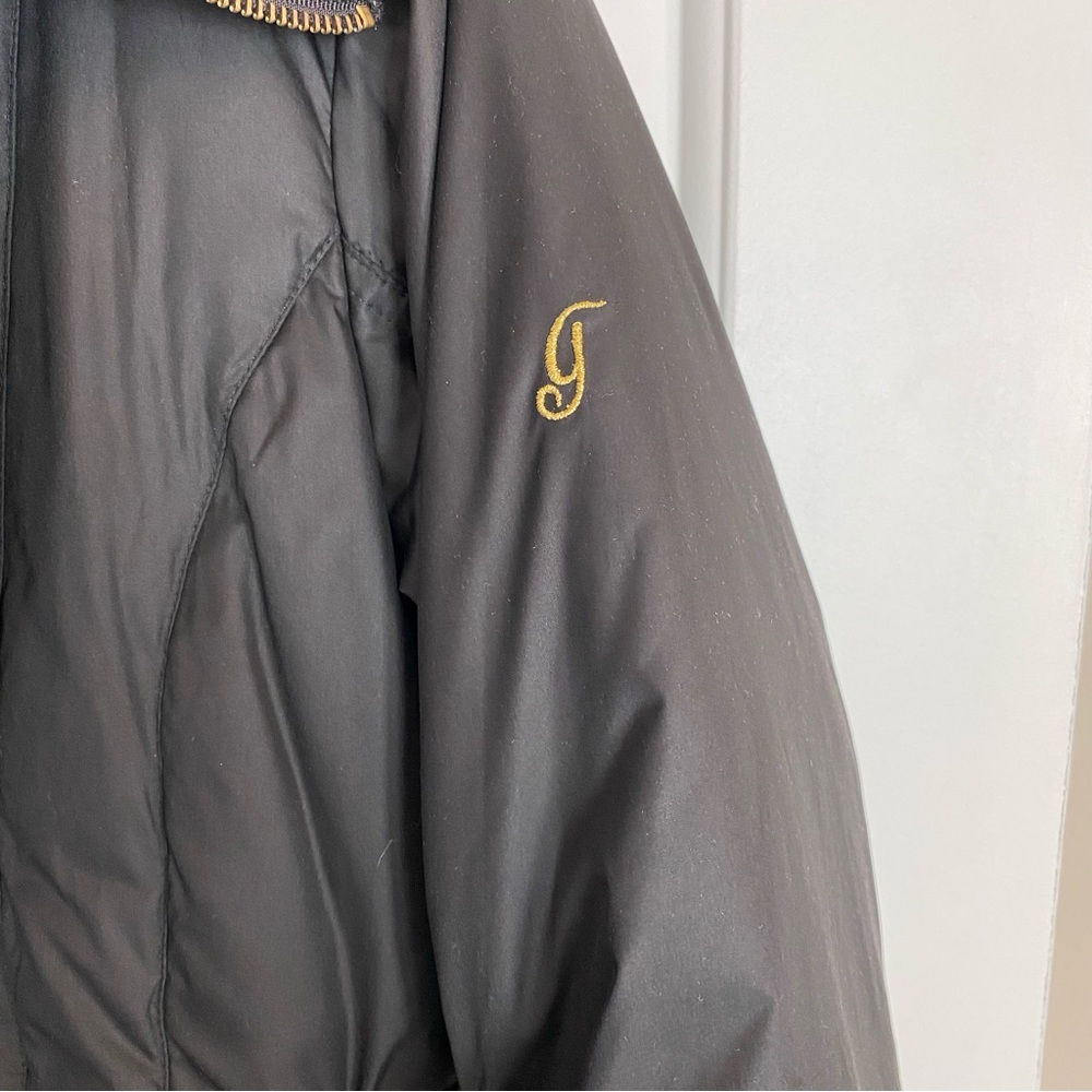 GUESS Black Down Feather Puffer Coat with Gold Detail Size Medium - Picture 8 of 11